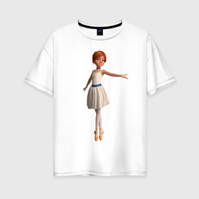 Женская футболка хлопок Oversize с принтом Балерина в Тюмени, 100% хлопок | свободный крой, круглый ворот, спущенный рукав, длина до линии бедер
 | балерина | виктор | камилла | одетта | опера | фелис
