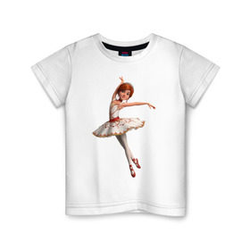 Детская футболка хлопок с принтом Балерина в Тюмени, 100% хлопок | круглый вырез горловины, полуприлегающий силуэт, длина до линии бедер | Тематика изображения на принте: балерина | виктор | камилла | одетта | опера | фелис