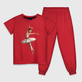 Детская пижама хлопок с принтом Балерина в Тюмени, 100% хлопок |  брюки и футболка прямого кроя, без карманов, на брюках мягкая резинка на поясе и по низу штанин
 | Тематика изображения на принте: балерина | виктор | камилла | одетта | опера | фелис