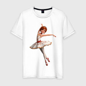 Мужская футболка хлопок с принтом Балерина в Тюмени, 100% хлопок | прямой крой, круглый вырез горловины, длина до линии бедер, слегка спущенное плечо. | балерина | виктор | камилла | одетта | опера | фелис