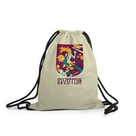 Рюкзак-мешок 3D с принтом Led Zeppelin Art в Тюмени, 100% полиэстер | плотность ткани — 200 г/м2, размер — 35 х 45 см; лямки — толстые шнурки, застежка на шнуровке, без карманов и подкладки | poster