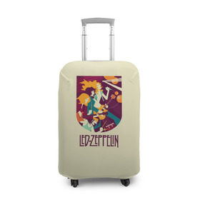 Чехол для чемодана 3D с принтом Led Zeppelin Art в Тюмени, 86% полиэфир, 14% спандекс | двустороннее нанесение принта, прорези для ручек и колес | poster