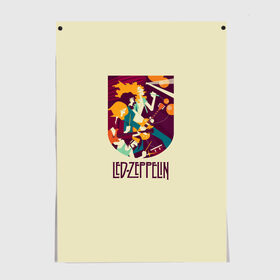 Постер с принтом Led Zeppelin Art в Тюмени, 100% бумага
 | бумага, плотность 150 мг. Матовая, но за счет высокого коэффициента гладкости имеет небольшой блеск и дает на свету блики, но в отличии от глянцевой бумаги не покрыта лаком | Тематика изображения на принте: poster