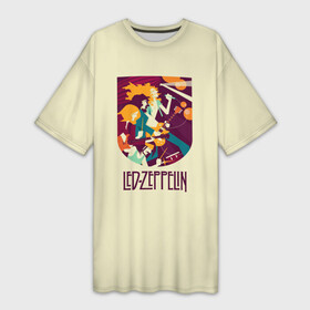 Платье-футболка 3D с принтом Led Zeppelin Art в Тюмени,  |  | poster