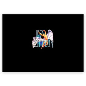 Поздравительная открытка с принтом Led Zeppelin Angel в Тюмени, 100% бумага | плотность бумаги 280 г/м2, матовая, на обратной стороне линовка и место для марки
 | Тематика изображения на принте: рок