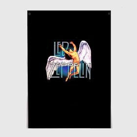 Постер с принтом Led Zeppelin Angel в Тюмени, 100% бумага
 | бумага, плотность 150 мг. Матовая, но за счет высокого коэффициента гладкости имеет небольшой блеск и дает на свету блики, но в отличии от глянцевой бумаги не покрыта лаком | рок