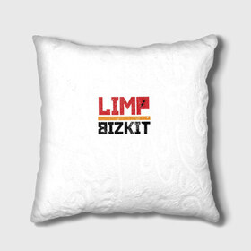 Подушка 3D с принтом Limp Bizkit Logo в Тюмени, наволочка – 100% полиэстер, наполнитель – холлофайбер (легкий наполнитель, не вызывает аллергию). | состоит из подушки и наволочки. Наволочка на молнии, легко снимается для стирки | 