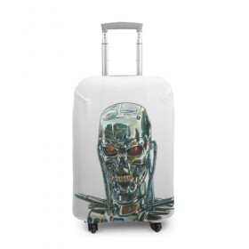Чехол для чемодана 3D с принтом Терминатор в Тюмени, 86% полиэфир, 14% спандекс | двустороннее нанесение принта, прорези для ручек и колес | арт | минимализм | мода | стиль