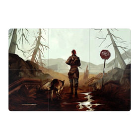 Магнитный плакат 3Х2 с принтом FallOut4Girl в Тюмени, Полимерный материал с магнитным слоем | 6 деталей размером 9*9 см | dog | fallout4 | girl