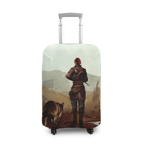 Чехол для чемодана 3D с принтом FallOut4Girl в Тюмени, 86% полиэфир, 14% спандекс | двустороннее нанесение принта, прорези для ручек и колес | dog | fallout4 | girl