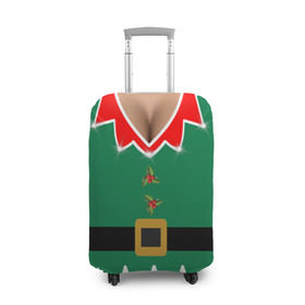 Чехол для чемодана 3D с принтом Костюм девушки эльфа в Тюмени, 86% полиэфир, 14% спандекс | двустороннее нанесение принта, прорези для ручек и колес | год собаки | дед мороз | зеленый | костюм | костюм девушки | новое | новый год | омела | прикол | санта | снегурочка | хит | эльф