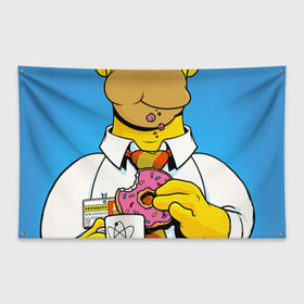 Флаг-баннер с принтом Homer в Тюмени, 100% полиэстер | размер 67 х 109 см, плотность ткани — 95 г/м2; по краям флага есть четыре люверса для крепления | homer | simpsons | гомер | симпсон | симпсоны