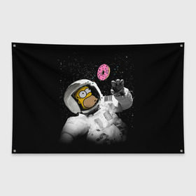 Флаг-баннер с принтом Space Homer в Тюмени, 100% полиэстер | размер 67 х 109 см, плотность ткани — 95 г/м2; по краям флага есть четыре люверса для крепления | homer | simpsons | гомер | симпсон | симпсоны