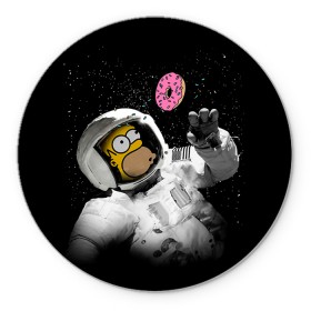 Коврик круглый с принтом Space Homer в Тюмени, резина и полиэстер | круглая форма, изображение наносится на всю лицевую часть | homer | simpsons | гомер | симпсон | симпсоны