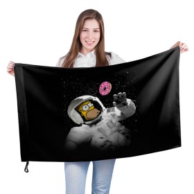 Флаг 3D с принтом Space Homer в Тюмени, 100% полиэстер | плотность ткани — 95 г/м2, размер — 67 х 109 см. Принт наносится с одной стороны | homer | simpsons | гомер | симпсон | симпсоны