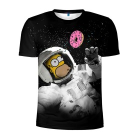 Мужская футболка 3D спортивная с принтом Space Homer в Тюмени, 100% полиэстер с улучшенными характеристиками | приталенный силуэт, круглая горловина, широкие плечи, сужается к линии бедра | homer | simpsons | гомер | симпсон | симпсоны