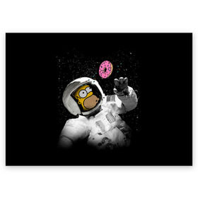 Поздравительная открытка с принтом Space Homer в Тюмени, 100% бумага | плотность бумаги 280 г/м2, матовая, на обратной стороне линовка и место для марки
 | homer | simpsons | гомер | симпсон | симпсоны