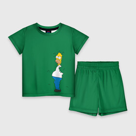 Детский костюм с шортами 3D с принтом Green в Тюмени,  |  | homer | simpsons | гомер | симпсон | симпсоны