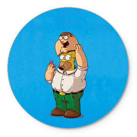 Коврик круглый с принтом Homer Dad в Тюмени, резина и полиэстер | круглая форма, изображение наносится на всю лицевую часть | Тематика изображения на принте: simpsons | гомер | симпсоны