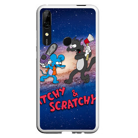 Чехол для Honor P Smart Z с принтом Itchy & Scratchy space в Тюмени, Силикон | Область печати: задняя сторона чехла, без боковых панелей | simpsons | the itchy  scratchy | симпсоны | щекотка и царапка