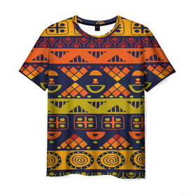Мужская футболка 3D с принтом Африканские символы в Тюмени, 100% полиэфир | прямой крой, круглый вырез горловины, длина до линии бедер | Тематика изображения на принте: africa | pattern | африка | африканские мотивы | народы африки | национальная одежда | переплетение нитей | ткани | узор | этнический узор