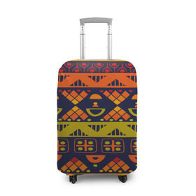 Чехол для чемодана 3D с принтом Африканские символы в Тюмени, 86% полиэфир, 14% спандекс | двустороннее нанесение принта, прорези для ручек и колес | africa | pattern | африка | африканские мотивы | народы африки | национальная одежда | переплетение нитей | ткани | узор | этнический узор