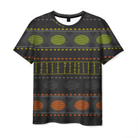 Мужская футболка 3D с принтом Стильный узор в Тюмени, 100% полиэфир | прямой крой, круглый вырез горловины, длина до линии бедер | africa | pattern | африка | африканские мотивы | народы африки | национальная одежда | переплетение нитей | ткани | узор | этнический узор
