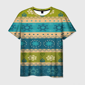 Мужская футболка 3D с принтом Индийский узор в Тюмени, 100% полиэфир | прямой крой, круглый вырез горловины, длина до линии бедер | pattern | индийские мотивы | индия | народы индии | национальная одежда | переплетение нитей | ткани | узор | этнический узор