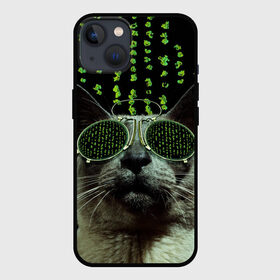 Чехол для iPhone 13 с принтом Кот в матрице в Тюмени,  |  | кот | матрица | очки
