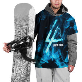 Накидка на куртку 3D с принтом Linkin Park синий дым в Тюмени, 100% полиэстер |  | Тематика изображения на принте: альтернативный рок | линкин парк