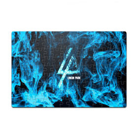 Пазл магнитный 126 элементов с принтом Linkin Park синий дым в Тюмени, полимерный материал с магнитным слоем | 126 деталей, размер изделия —  180*270 мм | альтернативный рок | линкин парк