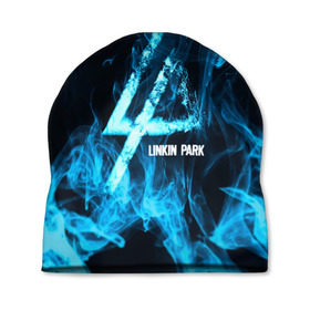 Шапка 3D с принтом Linkin Park синий дым в Тюмени, 100% полиэстер | универсальный размер, печать по всей поверхности изделия | альтернативный рок | линкин парк