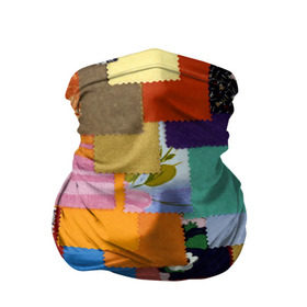 Бандана-труба 3D с принтом Цветные лоскуты в Тюмени, 100% полиэстер, ткань с особыми свойствами — Activecool | плотность 150‒180 г/м2; хорошо тянется, но сохраняет форму | color | spray | капли красок | лоскуты | одежда | радуга | разноцветные | цветные