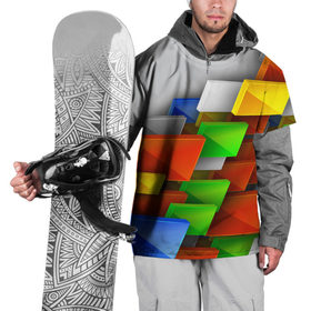 Накидка на куртку 3D с принтом Абстрактные фигуры в Тюмени, 100% полиэстер |  | грань | краски | кубик | кубики | линии | мозаика | разноцветные кубы | ребро | текстура | тени | узор