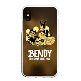 Чехол для iPhone XS Max матовый с принтом Bendy and the ink machine (3D) в Тюмени, Силикон | Область печати: задняя сторона чехла, без боковых панелей | bendy | horror | ink | machine