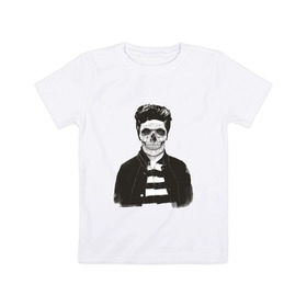 Детская футболка хлопок с принтом Элвис в Тюмени, 100% хлопок | круглый вырез горловины, полуприлегающий силуэт, длина до линии бедер | Тематика изображения на принте: 