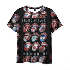 Мужская футболка 3D с принтом The Rolling Stones в Тюмени, 100% полиэфир | прямой крой, круглый вырез горловины, длина до линии бедер | англия | аргентина | блюз рок | канада | мик джаггер | музыка | песни | психоделический рок | ритм н блюз | рок | рок н ролл | ролинг | рот | стоун | стоунз | сша | флаг | язык | япония
