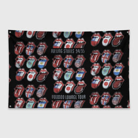 Флаг-баннер с принтом The Rolling Stones в Тюмени, 100% полиэстер | размер 67 х 109 см, плотность ткани — 95 г/м2; по краям флага есть четыре люверса для крепления | англия | аргентина | блюз рок | канада | мик джаггер | музыка | песни | психоделический рок | ритм н блюз | рок | рок н ролл | ролинг | рот | стоун | стоунз | сша | флаг | язык | япония