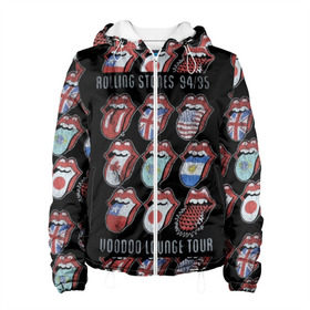 Женская куртка 3D с принтом The Rolling Stones в Тюмени, ткань верха — 100% полиэстер, подклад — флис | прямой крой, подол и капюшон оформлены резинкой с фиксаторами, два кармана без застежек по бокам, один большой потайной карман на груди. Карман на груди застегивается на липучку | англия | аргентина | блюз рок | канада | мик джаггер | музыка | песни | психоделический рок | ритм н блюз | рок | рок н ролл | ролинг | рот | стоун | стоунз | сша | флаг | язык | япония