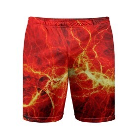 Мужские шорты 3D спортивные с принтом Огненные молнии в Тюмени,  |  | абстракции | арт | молния | огонь | полосы | узорыpattern