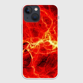 Чехол для iPhone 13 mini с принтом Огненные молнии в Тюмени,  |  | абстракции | арт | молния | огонь | полосы | узорыpattern