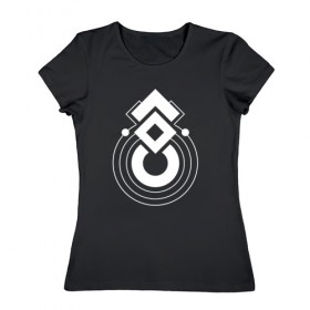Женская футболка хлопок с принтом Темные круги в Тюмени, 100% хлопок | прямой крой, круглый вырез горловины, длина до линии бедер, слегка спущенное плечо | 