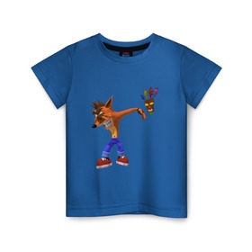 Детская футболка хлопок с принтом Crash dab в Тюмени, 100% хлопок | круглый вырез горловины, полуприлегающий силуэт, длина до линии бедер | crash bandicoot