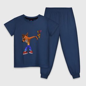 Детская пижама хлопок с принтом Crash dab в Тюмени, 100% хлопок |  брюки и футболка прямого кроя, без карманов, на брюках мягкая резинка на поясе и по низу штанин
 | crash bandicoot