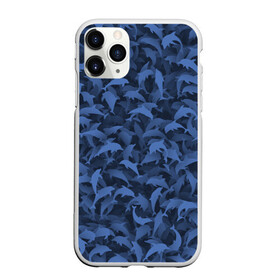 Чехол для iPhone 11 Pro Max матовый с принтом Камуфляж с дельфинами в Тюмени, Силикон |  | вода | дельфин | дельфины | милитари | море | океан | паттерн | синий | текстура | черное