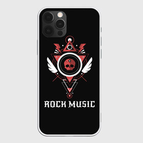 Чехол для iPhone 12 Pro Max с принтом Rock Music в Тюмени, Силикон |  | знаки | красный | музыка | рок | череп | черный