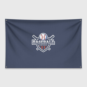 Флаг-баннер с принтом Baseball в Тюмени, 100% полиэстер | размер 67 х 109 см, плотность ткани — 95 г/м2; по краям флага есть четыре люверса для крепления | baseball | аут | бейс | бита | бол | игра | мяч | страйк