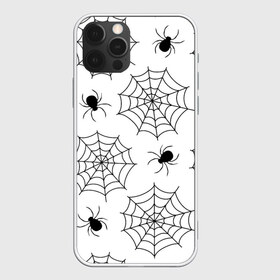 Чехол для iPhone 12 Pro Max с принтом Паутинка в Тюмени, Силикон |  | белый | паук | паутина | узор | хэллоуин | черный