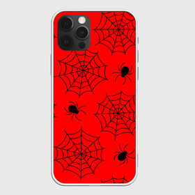 Чехол для iPhone 12 Pro Max с принтом Happy Halloween в Тюмени, Силикон |  | белый | паук | паутина | узор | хэллоуин | черный