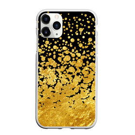 Чехол для iPhone 11 Pro матовый с принтом Золотой в Тюмени, Силикон |  | Тематика изображения на принте: блеск | блестки | желтый | круги | перетекание | россыпь | черный